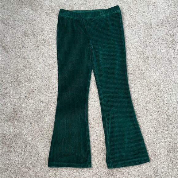 Cat and Jack Green Kids High Waist Corduroy Flare Pull On Pants Girls XL - Picture 1 of 7